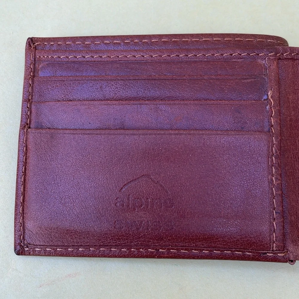 Light brown Alpino Swiss leather wallet/card holder